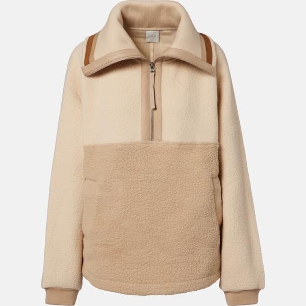 Veste femme beige sable col à capuche à fermeture éclair viscose Varley