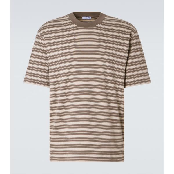 T-shirt homme bleu ciel à rayures coton Sunspel