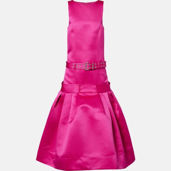 Robe mi-longue/midi femme blanc neige à fermeture éclair polyester Ganni