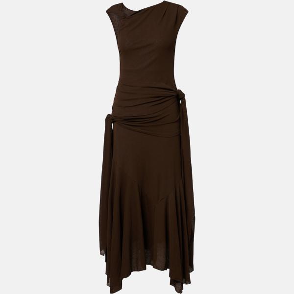 Robe asymétrique femme blanc neige polyester Ganni