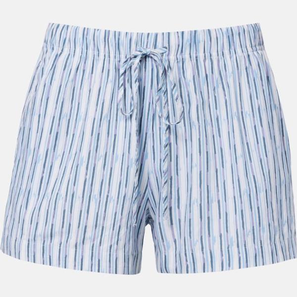 Short femme violet clair à rayures court coton Velvet