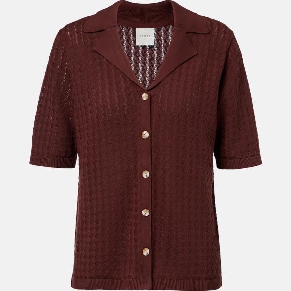 Chemise femme marron foncé à talon avec boutons coton Varley