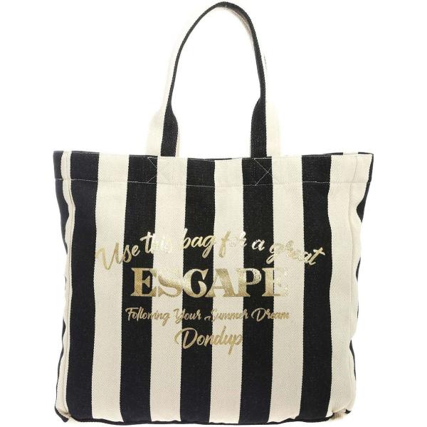 shopping bag Dondup nero con stampe