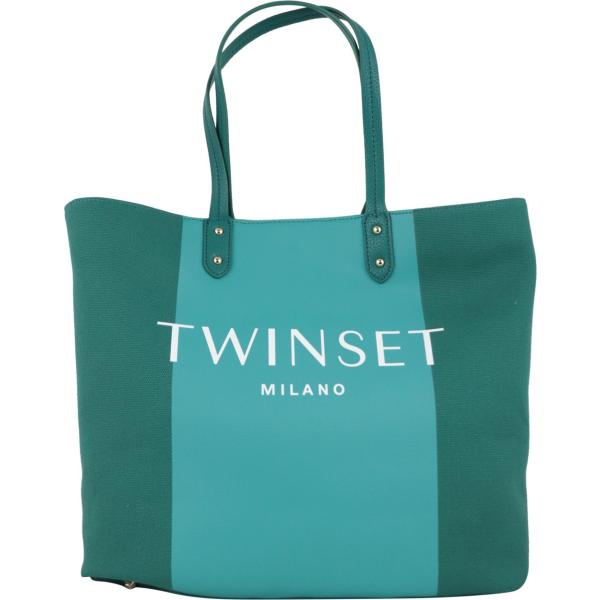borse tote Twinset verde