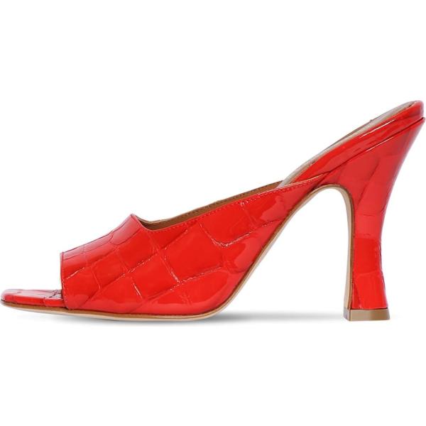sandali in pelle Paris Texas rosso con stampe