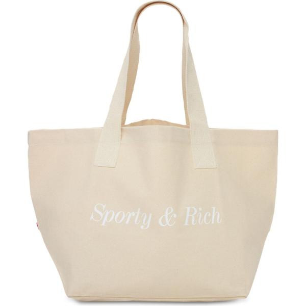 shopping bag Sporty & Rich bianco con stampe