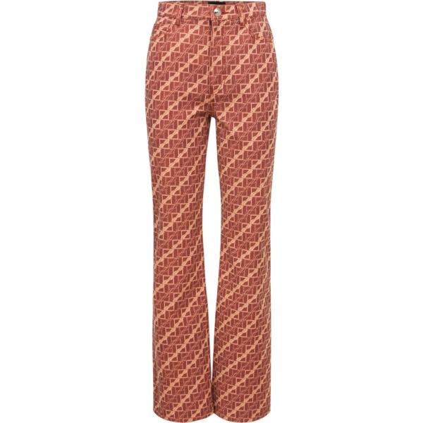 pantaloni We11Done marrone con stampe