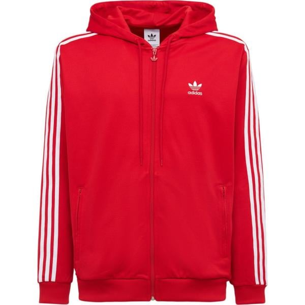 felpe con cappuccio Adidas Originals rosso a righe
