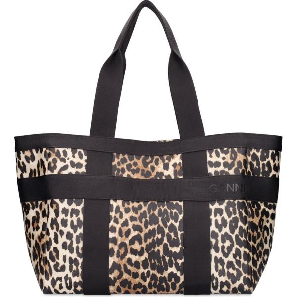 shopping bag Ganni grigio animalier