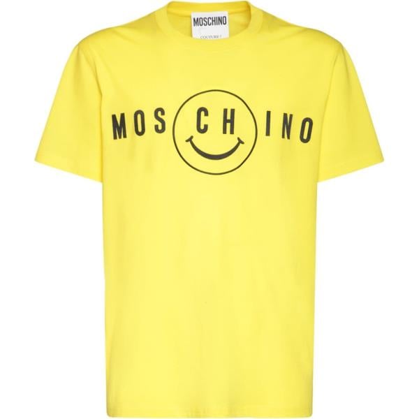 t-shirt Moschino giallo con stampe
