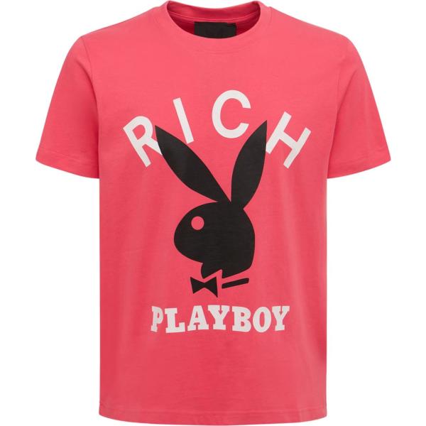 t-shirt Richmond X Playboy rosso con stampe