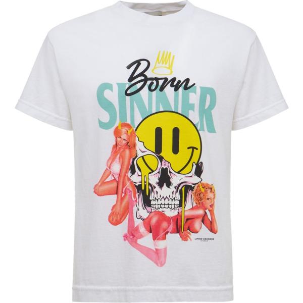 t-shirt Lifted Anchors bianco con stampe