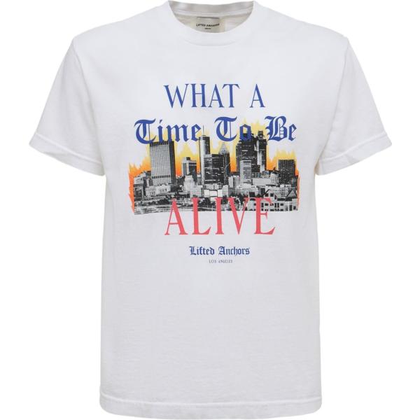t-shirt Lifted Anchors bianco con stampe