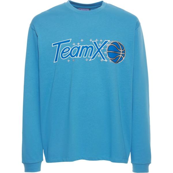 t-shirt Just Don blu con stampe