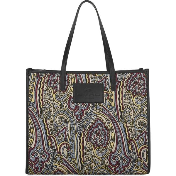 shopping bag Etro grigio con stampe