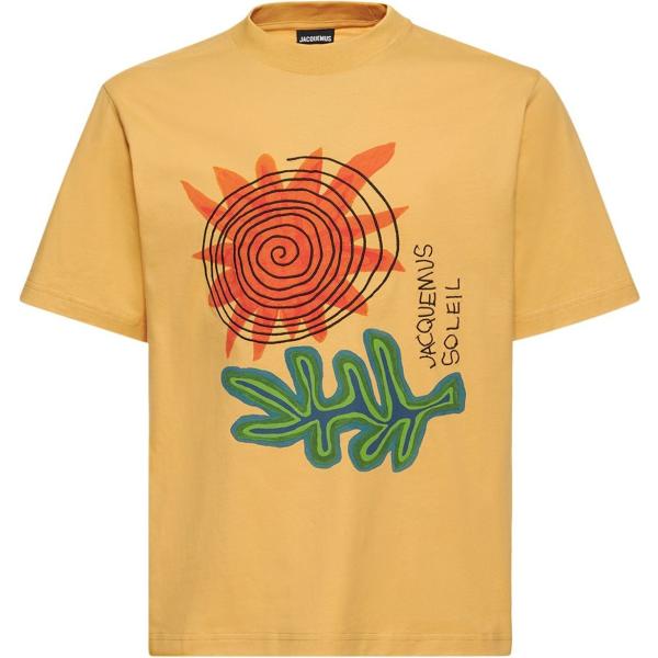 t-shirt Jacquemus giallo con stampe