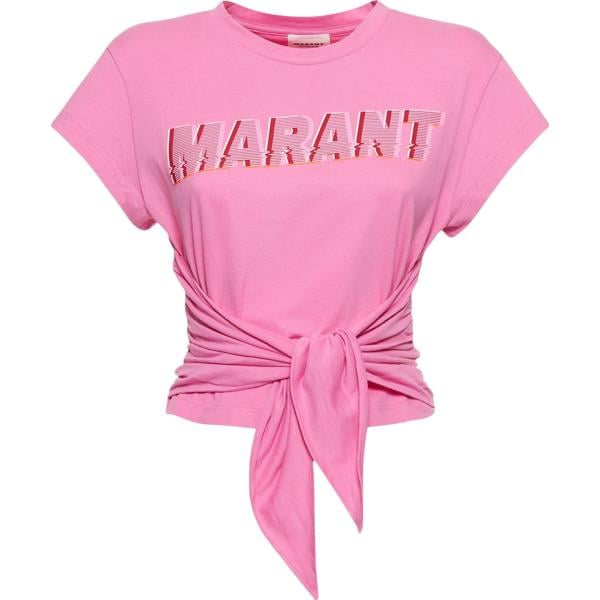 t-shirt Marant Etoile rosa con stampe