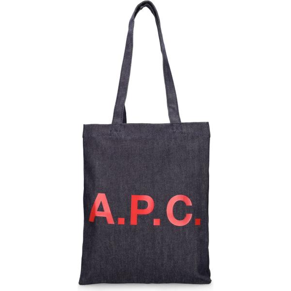 shopping bag A.p.c. grigio con stampe