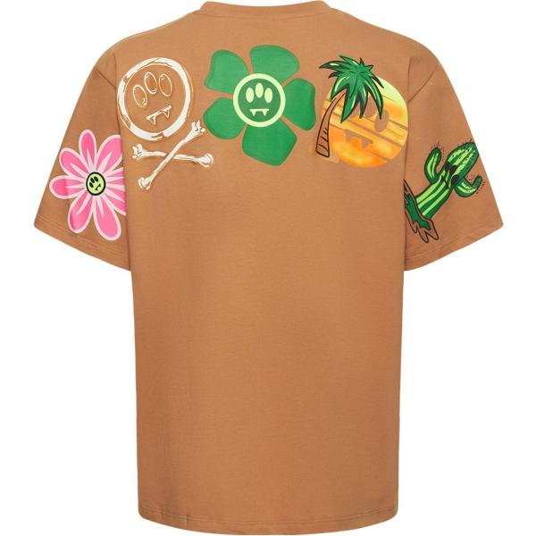 t-shirt Barrow marrone con stampe