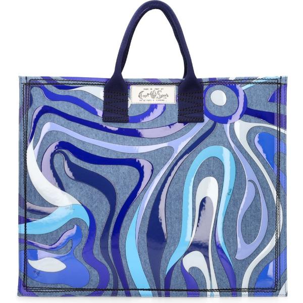shopping bag Pucci blu con stampe