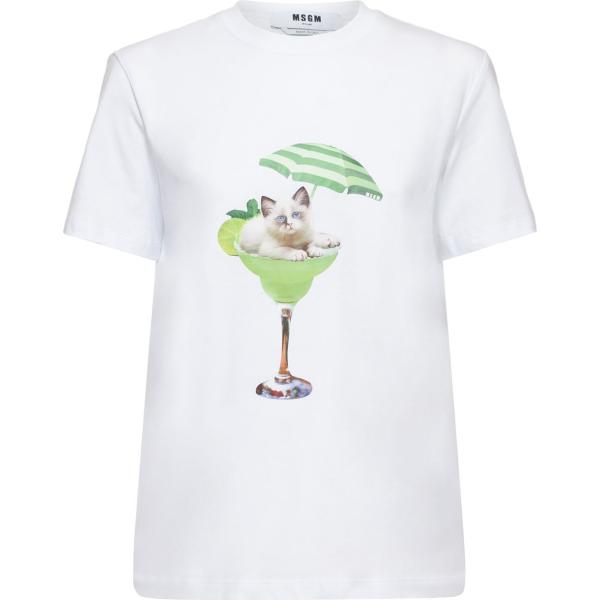 t-shirt Msgm bianco con stampe