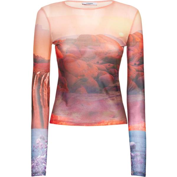 t-shirt Miaou multicolore con stampe