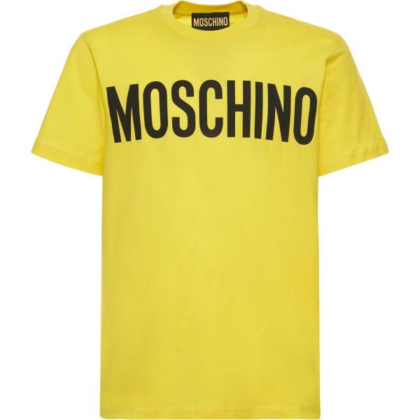 t-shirt Moschino giallo con stampe