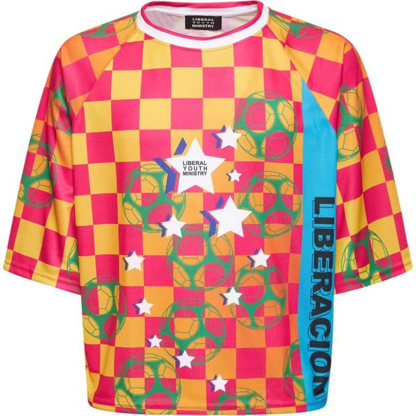 t-shirt Liberal Youth Ministry multicolore con stampe