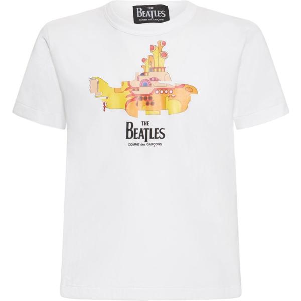 t-shirt Comme Des Garçons Play bianco con stampe