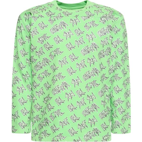 t-shirt Erl verde con stampe