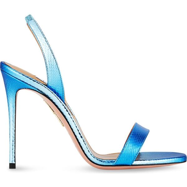 sandali in pelle Aquazzura grigio con stampe