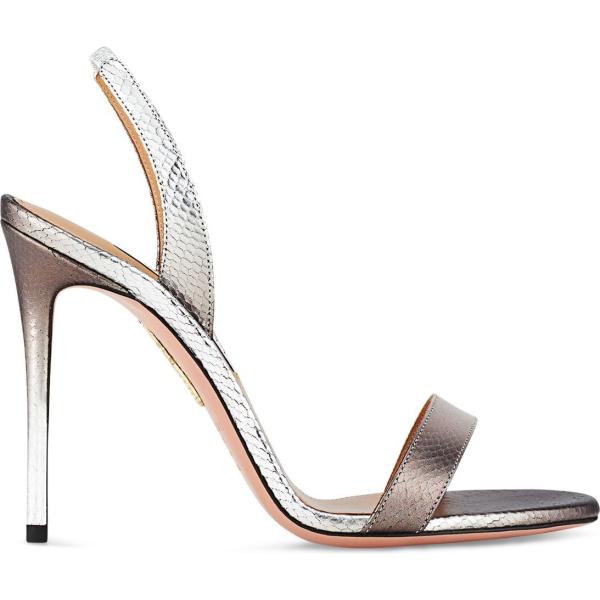 sandali in pelle Aquazzura grigio con stampe