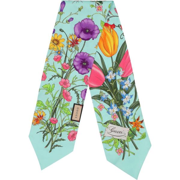 foulard Gucci blu con stampe