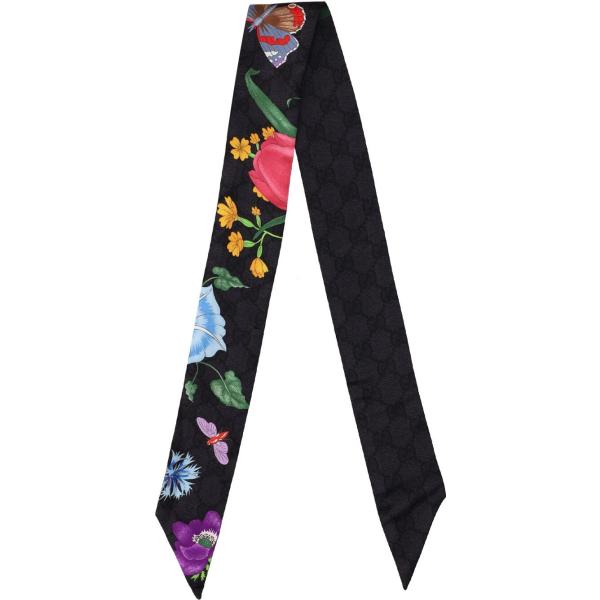 foulard Gucci nero con stampe