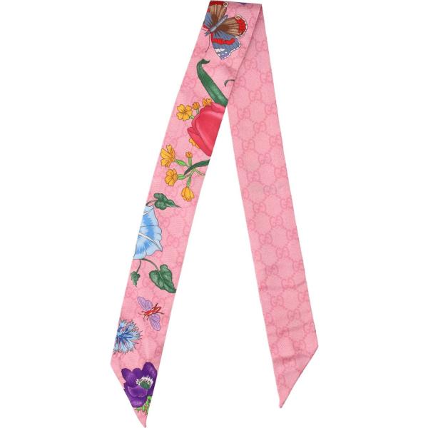 foulard Gucci rosa con stampe