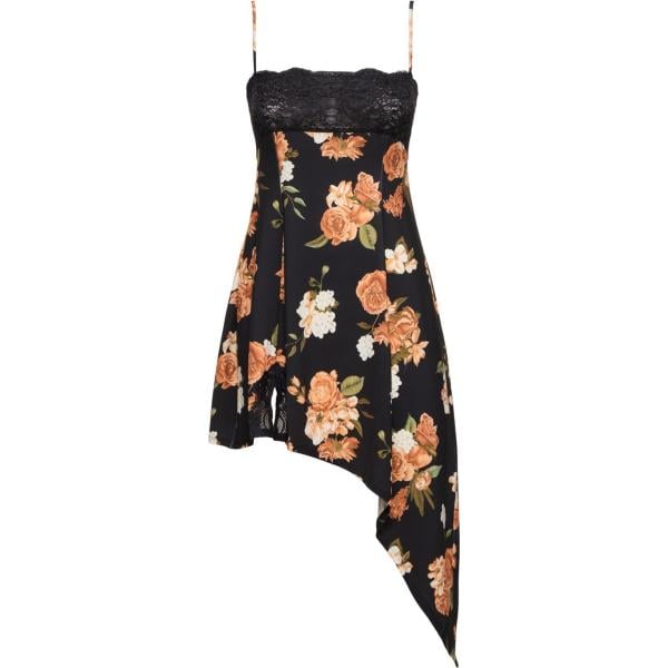 vestiti asimmetrici Weworewhat nero con stampe