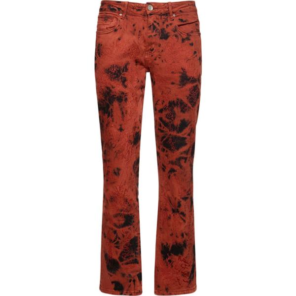 jeans dritti Embellish rosso con stampe