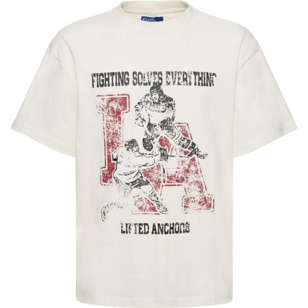 t-shirt Lifted Anchors bianco con stampe