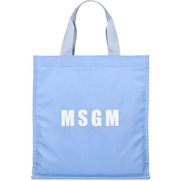 shopping bag Msgm blu con stampe