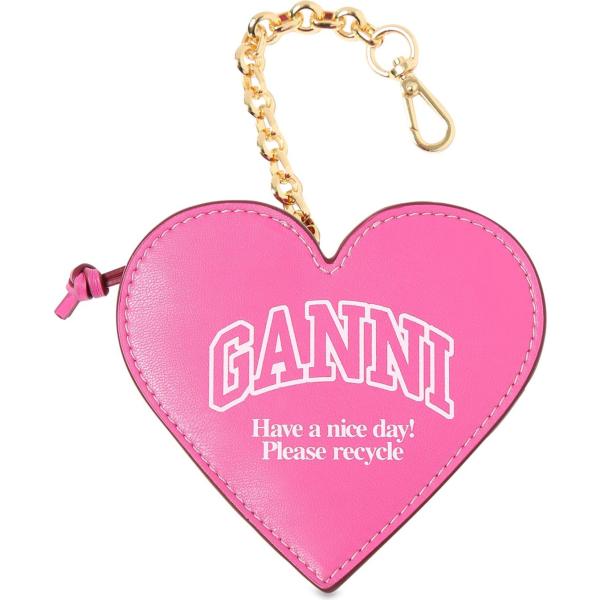 portamonete Ganni rosa con stampe