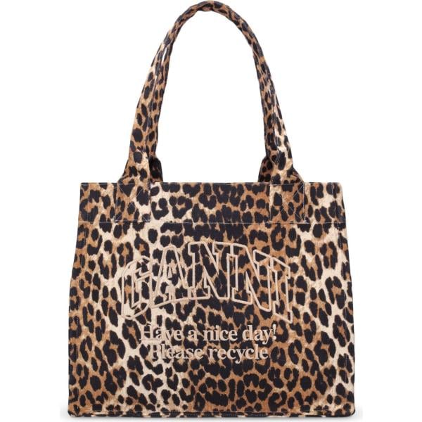 shopping bag Ganni nero con stampe