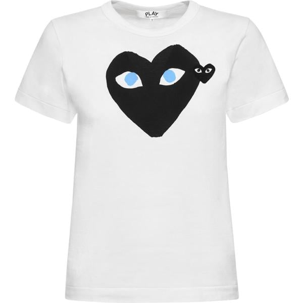 t-shirt Comme Des Garçons Play bianco con stampe