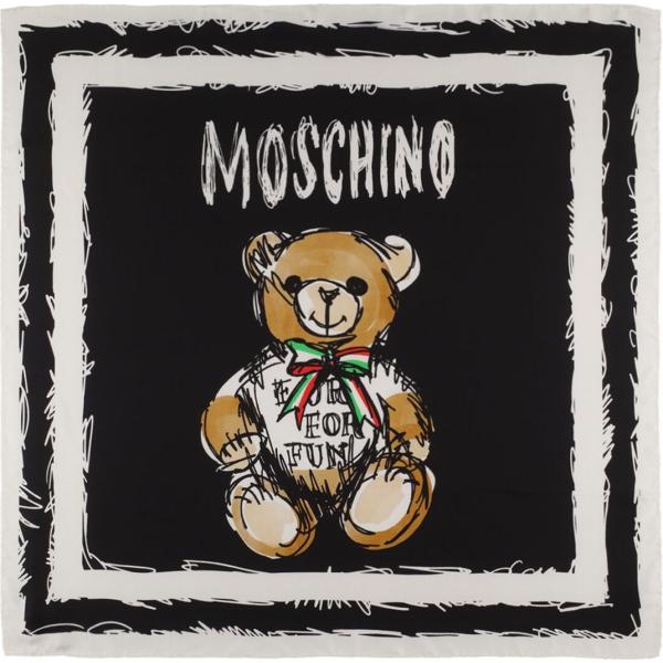 foulard Moschino nero con stampe