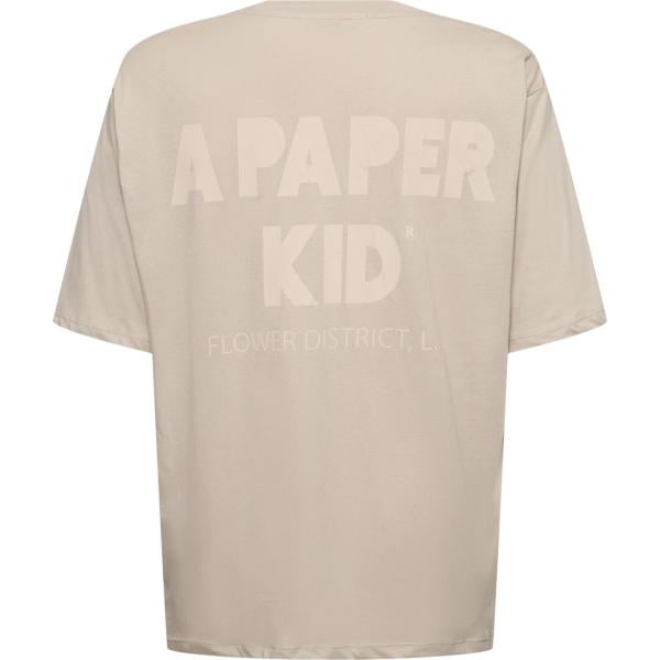 t-shirt A Paper Kid marrone con stampe