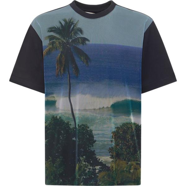 t-shirt After Pray blu con stampe