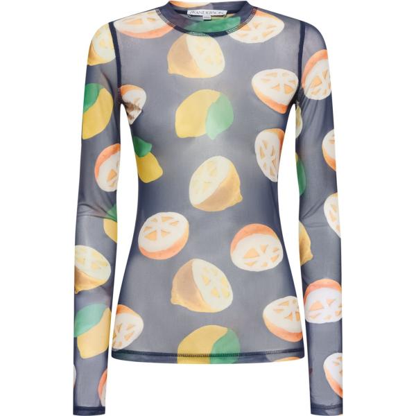 top Jw Anderson grigio con stampe
