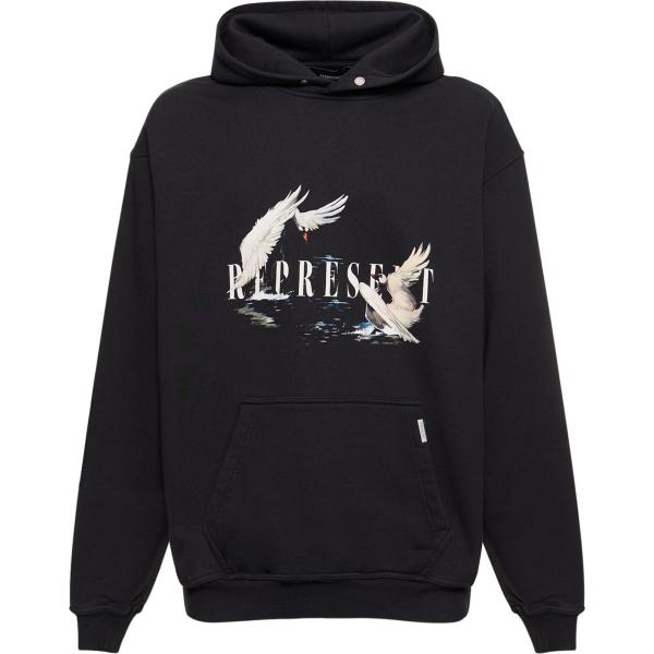 felpe con cappuccio Represent nero con stampe