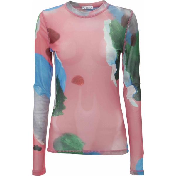 top Jw Anderson rosa con stampe