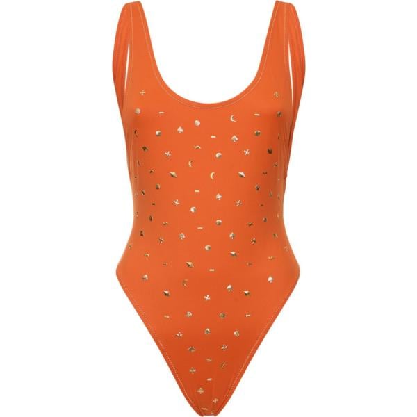 costumi interi Reina Olga arancione con stampe