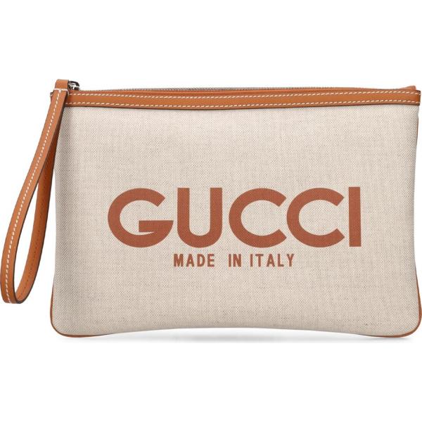 pochette Gucci bianco con stampe